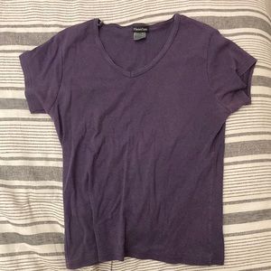 Hanes purple v-neck tee